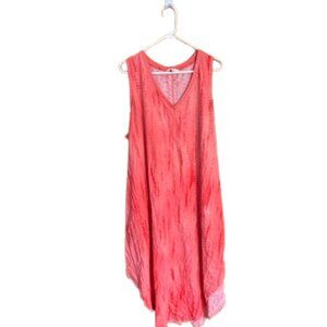 Terra & Sky orange cream maxi dress 2XL (WD009)